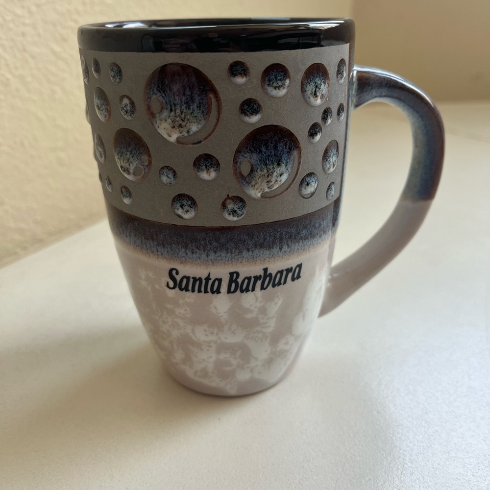 Santa Barbara Ceramic Mug with Bubble Design